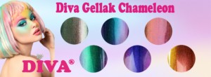 1750 Diva Gellak CHAMELEON Serie 6 x 15 ml gratis Design white gel.